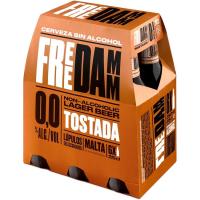 Cerveza tostada FREE DAMM, pack botella 6x25 cl