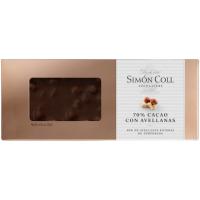 Turrón chocolate 70% cacao c/avellanas SIMÓN COLL, tableta 250 g