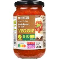 Salsa bolonyesa vegana EROSKI VEGGIE, flascó 350 g