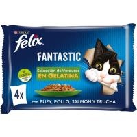 Selección de verduras para gato FÉLIX FANTASTIC, pack 4x85 g