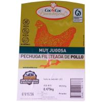 Pechuga fileteada de pollo muy jugosa COC&COC, bandeja aprox. 500 g