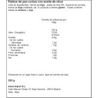 Palitos curts oli d'oliva PANEALBA, bossa 250 g