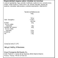 Lonchas veganas sabor cheddar NURISHH, 8 lonchas, bandeja 160 g