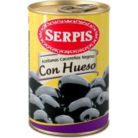 Aceituna negra con hueso SERPIS, lata 160 g