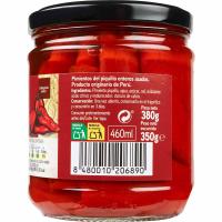 Pimiento de piquillo entero EROSKI, frasco 350 g