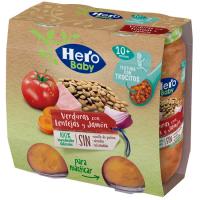 Potet c/ trossos de llenties, verdura, pernil HERO, pack 2x235 g
