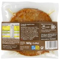 Burguers de quinoa y calabaza veggie EROSKI, pack 2x80 g