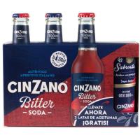 Bitter soda CINZANO, pack 3x20 cl + Aceitunas