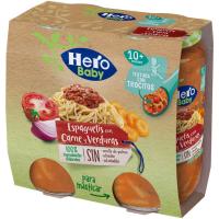 Espaguetis amb carn i verdures amb trossets, HERO pack 2x235 g