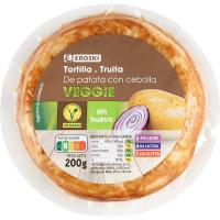 Tortilla sin huevo con cebolla EROSKI VEGGIE, 1 ud, 200 g