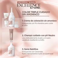 Coloración 7U rubio universal nudes EXCELLENCE CREME, caja 1 ud