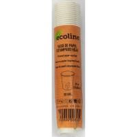 Vaso desechable de cartón blanco Ecoline de 240 ml, pack 50 uds