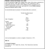 Helado de fresas con nata LA FAGEDA, tarrina 500 ml