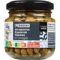 Alcaparras en vinagre EROSKI, frasco 80 g