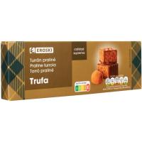 Turrón praliné y trufa EROSKI, caja 150 g