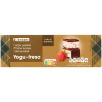 Turrón praliné y yogu-fresa EROSKI, caja 150 g