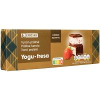 Turrón praliné y yogu-fresa EROSKI, caja 150 g