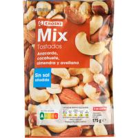 Mix de frutos secos sin sal EROSKI, bolsa 175 g