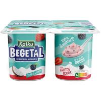 Begetal de soja, coco con frutos rojos KAIKU, pack 4x125 g