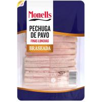 Pechuga de pavo braseada lonchas finas MONELLS, bandeja 150 g