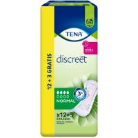 Compresa de incontinencia normal TENA DISCREET, paquete 12+3 uds