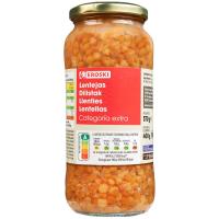 Llenties cuites EROSKI, flascó 400 g