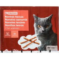 Barrita con salmón  para gato EROSKI, paquete 30 g