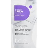 Bandas depilatorias de cera ingles&axilas BELLE, caja 16 uds