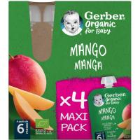 Bossetes de mango GERBER, pack 4x90 g