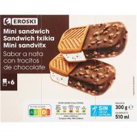 Mini Sandwich Duo EROSKI, 6 u, caixa 300 g