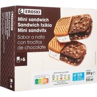 Mini Sandwich Duo EROSKI, 6 u, caixa 300 g