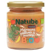 Tarrito bio manzana platano y naranja NATUBE, tarro 250 g