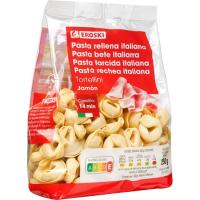 Tortellini rellenos de jamón EROSKI, paquete 250 g