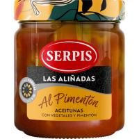 Aceitunas al pimentón SERPIS, frasco 220 g