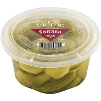 Aceituna gordal con pepino SARASA, tarrina 200 g