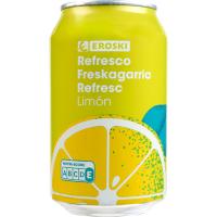 Refresco limón EROSKI, lata 33 cl