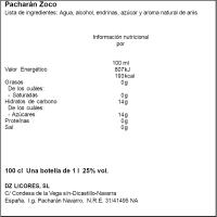 Pacharán IGP Navarra ZOCO, botella 1 litro + Baraja