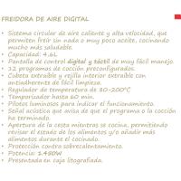 Freidora de aire sin aceite, 1450W, 4,6 litros, 12 programas, táctil, Nordik KFK