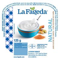Yogurt natural azúcar de caña LA FAGEDA, pack 4x125g