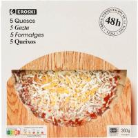 Pizza triple fermentació 5 formatges EROSKI, 360g