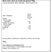 Atún en aceite de girasol CALVO, lata 750 g