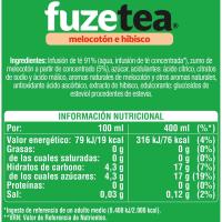 Refresc de te al préssec i hibiscus FUZE TEA, ampolla 50 cl