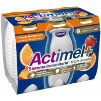 Actimel multifrutas de naranja ACTIMEL, pack 6x100 g