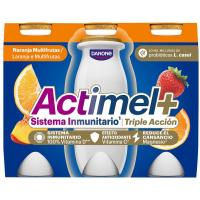 Actimel multifrutas de naranja ACTIMEL, pack 6x100 g