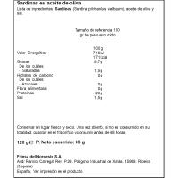 Sardinas en aceite de oliva RIBEIRA, lata 120 g