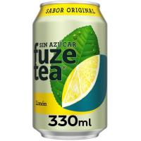 Refresc de te a la llimona sense sucre FUZE TEA, lata 33 cl