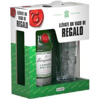 Ginebra TANQUERAY LONDON, botella 70 cl + Vaso