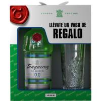 Bebida sin alcohol TANQUERAY 0.0, botella 70 cl + vaso