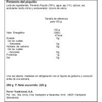 Pimientos del piquillo al ajillo FERRER, frasco 290g