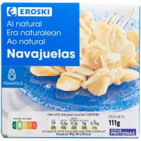 Navalles al natural mitjana 8/14 peces EROSKI, llauna 63 g